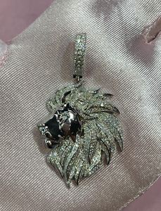 Collier pendentif personnalisable Mogal Jewels Hip Hop en argent 925 avec moissanite taille brillant, motif animal Gengar de dessin animé - Product Image 2