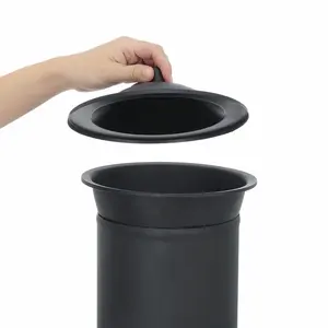 Brasero au gaz de style design noir finition antique avec bordure en cuivre incrusté, installation personnalisée, design de bague soudée, barbecue écologique - Product Image 4