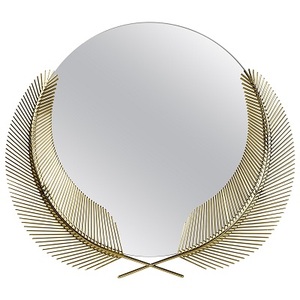 Vente en gros Cadre en alliage de fer Miroir rond décoratif mural style moderne noir et or 60cm 80cm - Product Image 6