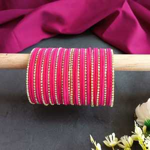 Conjunto de brazalete indio Rhinestone CZ Cristal Boda Nupcial Terciopelo Brazalete Pulseras Joyería para Mujeres Niñas (Juego de 44) - Product Image 2