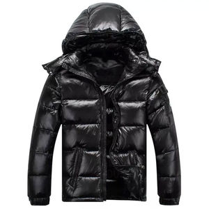 Custom Quality Winter Casual Puffer Jacket High Street Shinny Hooded Front Logo Waterproof Breathable Unisex OEM Service - Product Image 1
