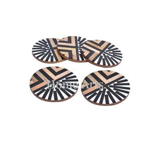 Juego de 4 Posavasos de Madera para Té y Café, la Mejor Calidad, Tamaño Personalizado, Forma Redonda, Juego de Posavasos en Venta - Product Image 2