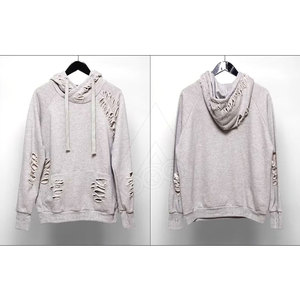 Sudadera con Capucha para Hombre, de Algodón/Poliéster, de Alta Calidad, con Forro Polar Desgastado, Cómoda, de Manga Larga, con Técnica Puff, Diseño Liso - Product Image 3