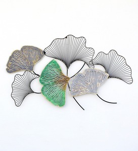 Multi Colour Mahroom <b>Leaf</b> Metal Handcrafted Iron Metal <b>Wall</b> Art Panel Superb Outdoor Home <b>Decorative</b> Hanging for Interior Use - Product Image 1
