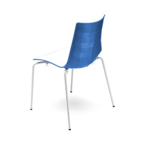 Stackable Two-Tone Polymer <b>Dining</b> <b>Chair</b>, Four-Leg Chrome or Painted Metal Frame, for Restaurant Cafe Hotel and Terrace - Product Image 6