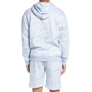 Ensemble sweat à capuche et short pour homme avec logo personnalisé, 100% coton, léger, respirant, tendance estivale, vente en ligne - Product Image 2