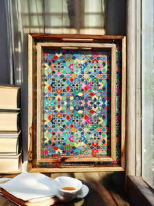 Plateaux rectangulaires en teck colorés, plateaux décoratifs pour le petit-déjeuner, table basse de lit, table basse à café, technique de gravure écologique, mariage - Product Image 6