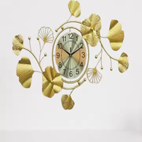 Jam Dinding Quartz Modern Art Deco Azora Industries Jarum Logam Antik Motif Daun Abstrak Geometris Dapat Disesuaikan untuk Ruang Tamu