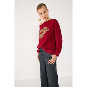 <b>Leopard</b> <b>Print</b> Lip <b>Print</b> <b>Sweatshirt</b> - Product Image 2