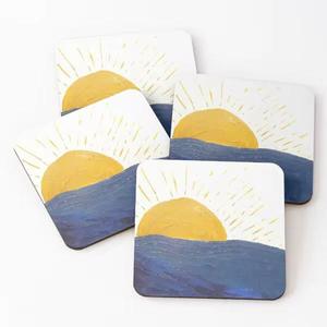 Dernier modèle de sous-verres en bois carrés et arrondis avec impression en émail sous-verres brillants pour thé ou café pour la décoration intérieure et les hôtels - Product Image 4