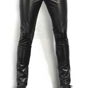 Pantalon d'hiver pour homme en cuir, couleur unie, respirant, design personnalisé, streetwear, vente chaude, prix raisonnable - Product Image 4