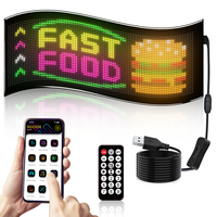 Pantalla LED RGB USB para Automóvil, Letrero Flexible con Mensaje Desplazable de 32x96, Programable por Aplicación, Venta al Por Mayor OEM