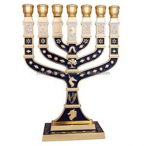 Antique Look Menorah Stand Aluminium Candelabra Candlesticks Multi <b>Branch</b> Indoor Outdoor Home Decor Designs Metal Candle Holders - Product Image 3