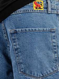 Fabricante ZY Hombres Mid Rise Zipper Fly Loose Fit 100% Algodón Pantalones de mezclilla Baggy Jorts Jeans Shorts - Product Image 6