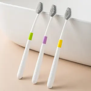 Spiral Curved Soft Filaments Bristles Toothbrush Oem Plastic Manual Arch Head Adult Toothbrush