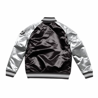 Blouson Bomber d'Hiver Personnalisé en Satin pour Homme, Style Streetwear, Col Montant, Logo d'Équipe sur le Devant, Patchwork Lettres en Toile – Vente en Gros