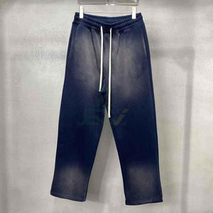 Custom Luxury Men's French Terry Mid Waist Elastic Waist Straight Leg Sweatpants 100% Cotton Smart Casual Winter Quick Dry - Product Image 3
