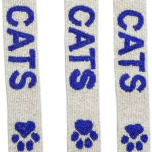 Handmade Beaded Embroidery Teacher Gift <b>White</b> Rectangular Seed Bead Wristlet Strap Keychain For <b>Women</b> Bag Charm Boho Chic Trendy - Product Image 1