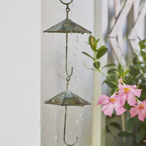 Cadenas de Lluvia con Acabado de Cerámica de Hierro |   Decoración Artesanal para Jardín Exterior - Product Image 1