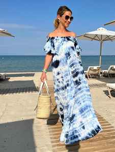 Robe longue de plage Maxi pour femmes, élégante, Sexy, vêtement de soirée, Collection, taille ajustée, épaules dénudées, décontracté, longue, été, Collection 2020 - Product Image 2