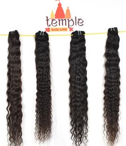 Paquet indien Temple vierge traitement aucun vente en gros cuticule aligné machine double trame extensions de cheveux humains à ondes profondes - Product Image 5