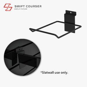 Support mural en métal noir pour gants de baseball avec crochets, idéal pour présentoir de magasin avec revêtement poudré - Product Image 4