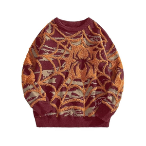 Pull en jacquard acrylique pour homme, logo personnalisé sur le devant, manches longues, tricot d'automne, fabrication OEM personnalisée - Product Image 5