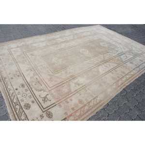7.9x11.5 ft Vintage Rug, Turkish Oversize Rug, <b>Brown</b> Persian <b>Wool</b> Rug - Product Image 3