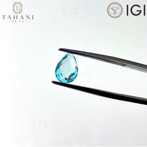 Piedras Preciosas de Granate YAG Paraíba Cultivadas en Laboratorio AG, Corte Briolette, para Joyería, Certificadas por IGI, Sueltas, 5x7mm-8x10mm, Perlas Azules - Product Image 4