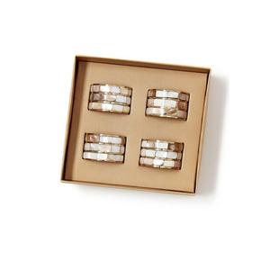 Anneaux de serviette en incrustation de nacre uniques avec finition brillante naturelle Anneaux de cadre de serviette en incrustation de perles décoratives Vaisselle de mariage - Product Image 4