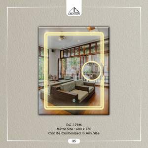 Espejo de Baño Decorativo de Diseño, Montado en la Pared, con Iluminación LED, Reflejo Nítido, para Interiores Modernos, Ideal para Bodas - Product Image 4