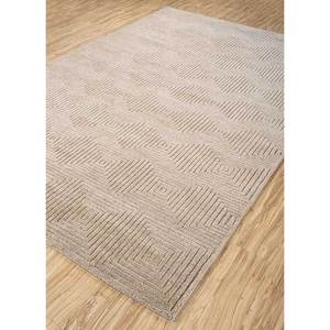 Alfombra de Lana Anudada a Mano Akwl-1217, Beige Marrón Geométrica para Sala de Estar, Alfombra de Yute Rectangular para Pasillo, Diseño Puzzle-Manifest - Product Image 2