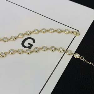 Collar de tenis con diamantes de laboratorio certificados IGI de 3.70 quilates, engaste redondo con opciones de oro EF VS, para uso diario femenino - Product Image 5