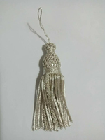 Insignias OEM Hamza, borla de flecos dorados largos saludables con cordón, borla administrativa, alambre metálico de lingotes para ropa, bolsos para zapatos