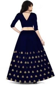 Ensemble Lehenga Choli traditionnel en soie pour filles Shoryam Fashion, longueur au sol |   Dupatta Banarasi, chemisier brodé, toutes saisons, enfants - Product Image 4