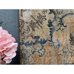 พรมวินเทจขนาด 3.8x9.3 ฟุต สีน้ำตาลลายอิคัตแบบตุรกี - Product Image 4