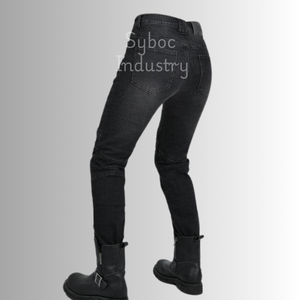 Pantalon d'équitation pour femme Nouveau pantalon de course de moto de style ajusté en denim avec protection CE Prove - Product Image 3