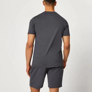 เซ็ตเสื้อยืดและกางเกงขาสั้นลำลองสำหรับผู้ชายใหม่ฤดูร้อนระบายอากาศได้ชุดฤดูร้อน2ชิ้นสีพื้นและพิมพ์ลายผลิตในปากีสถาน - Product Image 6