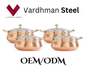 Kadhai en cuivre en acier inoxydable avec logo personnalisé, votre compagnon de cuisine ultime, Kadhai en acier inoxydable à fond en cuivre - Product Image 5