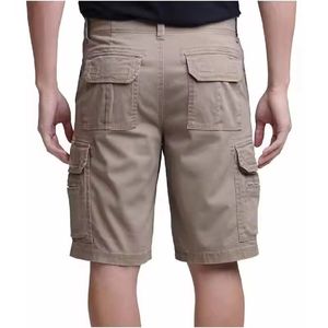 Pantalones cortos Cargo sólidos con cintura elástica para hombre, pantalones cortos tácticos informales de verano para uso diario en la playa, con múltiples bolsillos hasta la rodilla - Product Image 3
