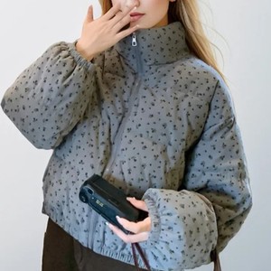 Chaqueta de invierno estampada con estilo de tendencia, chaqueta acolchada con cremallera de alta calidad, chaqueta acolchada con cuello levantado personalizada para mujer - Product Image 3