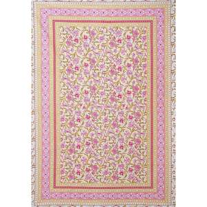 Parure de lit classique rose à fleurs 180 TC 100% coton pour lit simple avec 1 taie d'oreiller, taille King, style classique, ensemble de 6 pièces - Product Image 3
