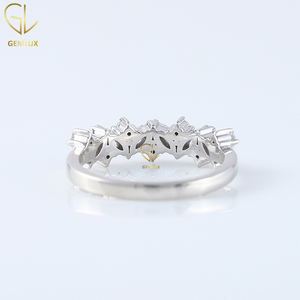 14K White Gold Marquise/Round Cut Natural <b>Diamond</b> Eternity Attractive Alternarive Stone New Design Engagement Ring for Women - Product Image 4