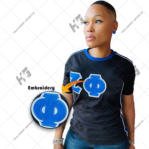 Camiseta Casual de Manga Corta para Hombre Zita Phii Negra y Azul Premium, con Botones, Logotipo Bordado Personalizado, Antiarrugas, Tejida - Product Image 1