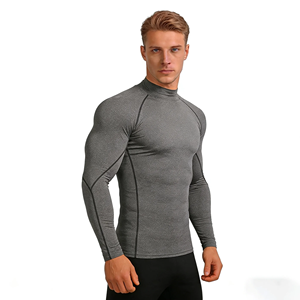 Camiseta Deportiva de Manga Larga para Hombre, Compresión, 100% Algodón, 260 Gramos, Transpirable, Elástica, Corte Regular - Product Image 3