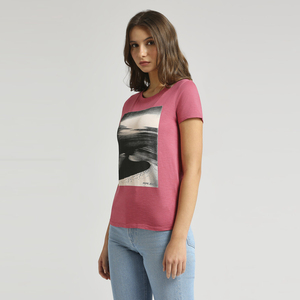 Camiseta de Verano de Algodón de Talla Grande para Mujer, con Apliques, Logotipo Personalizado, Precio al por Mayor, Cuello Redondo, Manga Corta - Product Image 3