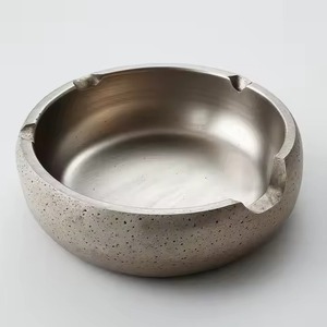 Handcrafted Aluminum Cigar <b>Ashtray</b> Decorative Design and Polished Shine for Stylish Modern Office Tables - Product Image 2