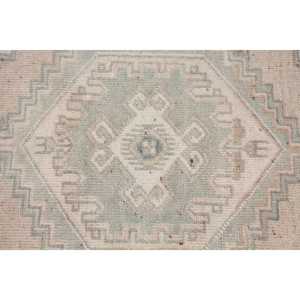 Alfombra Turca Vintage de 2.5x3.8 pies, Alfombra Azul con Puntos - Product Image 5