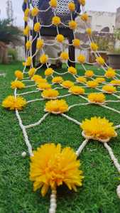 Dahika Merchant แรงบันดาลใจจากพ่อค้าดอกไม้ dupatta กับไข่มุก, haldi/metatta ม่านพิเศษ dupatta, Pre Wedding dupatta สำหรับเจ้าสาว - Product Image 4