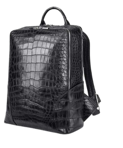 Mochila de cuero de cocodrilo de alta calidad con asa duradera y cierre de cremallera Bolsas de mochila de cuero de cocodrilo real hechas a mano - Product Image 6